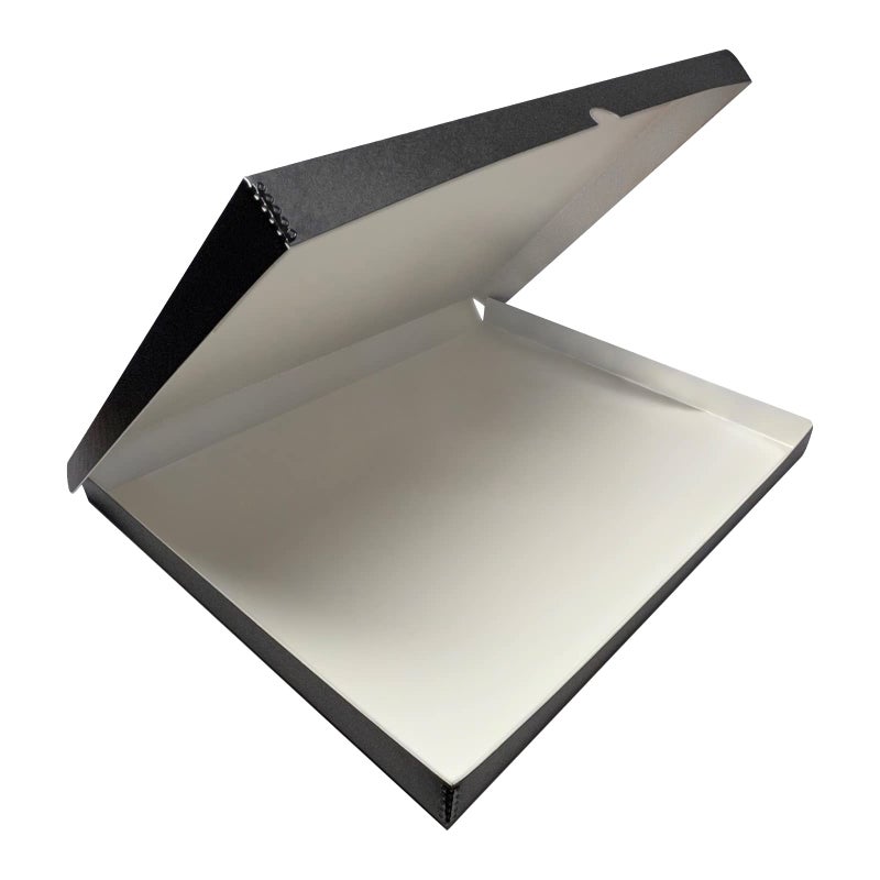 Lineco Folio Storage Box, Clamshell Design with Metal Edge. 18.5x24.5x1.75, Archival Boxboard, Organize and Preserve Photos, Prints, Cards, Magazines, Documents, Art, Ephemera, Family Records, Black - Image 1